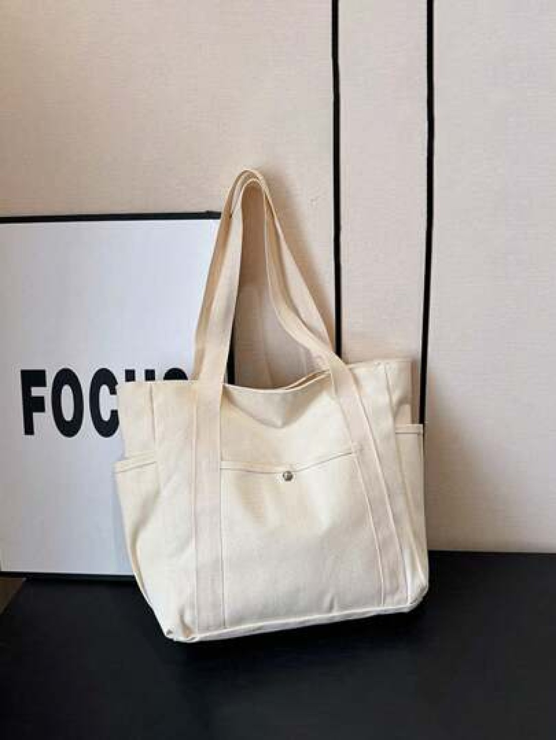 Multi Pocket Tote Bag For Women Canvas Bag With Handle Bag Large Capacity Purse Reusable Handbag Canvas Tote Bag Perfect For Daily Use And Travel Tote Bags For Students Multiple Compartments Perfect F