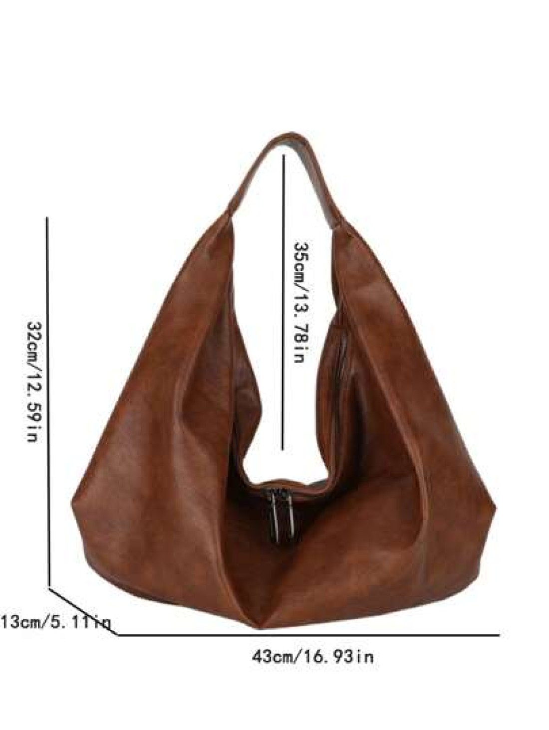 KVKY Large Retro Style Hobo Bag Large Capacity PU Tote Bag Women s Casual Shoulder Bag Armpit Bag With Zipper Suitable For Shopping Commuting Work And School Suitable For College Students White Collar