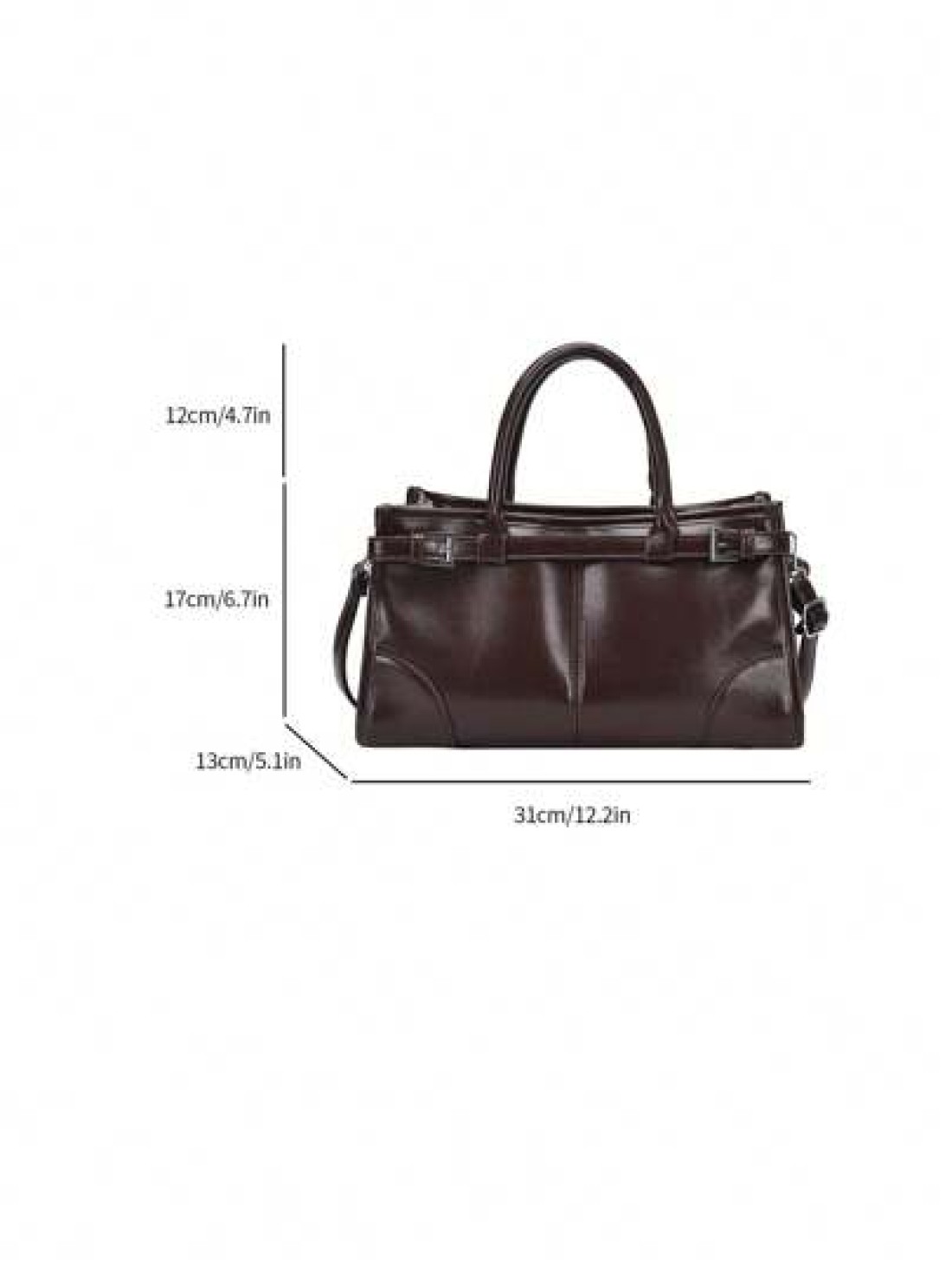 Women s Glossy Tote Bag Large Capacity Fashion Handbag With Detachable Shoulder Strap Coffee Color