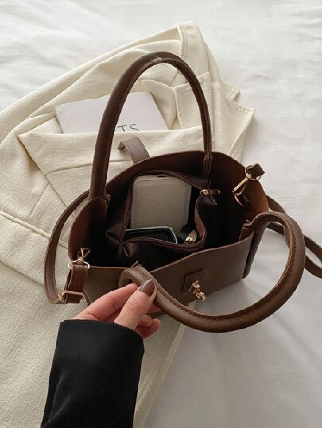 Women s New Solid Color PU Fashion Mother Handbag Versatile Cross Body Bag With Small Coin Purse