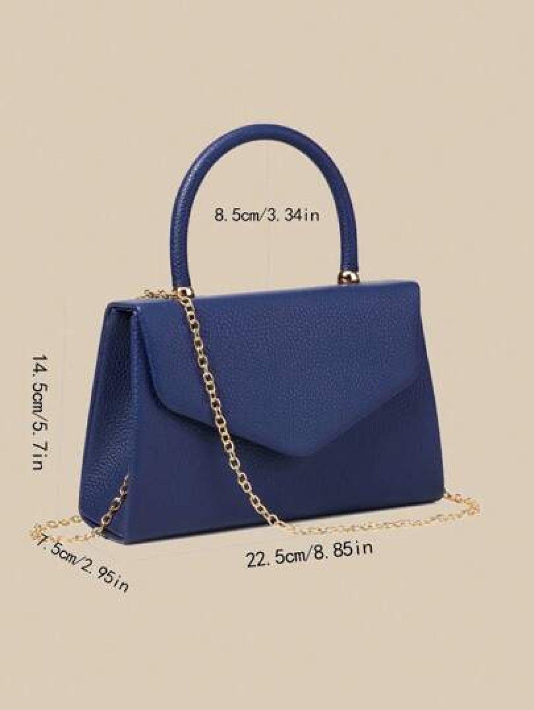 This Evening Bag Has A Certain Capacity To Hold Items Like Phone Wallet And Cosmetics The Handheld Design Is Convenient To Grip The Leather Material With A Litchi Texture And The Exquisite Metal Conne