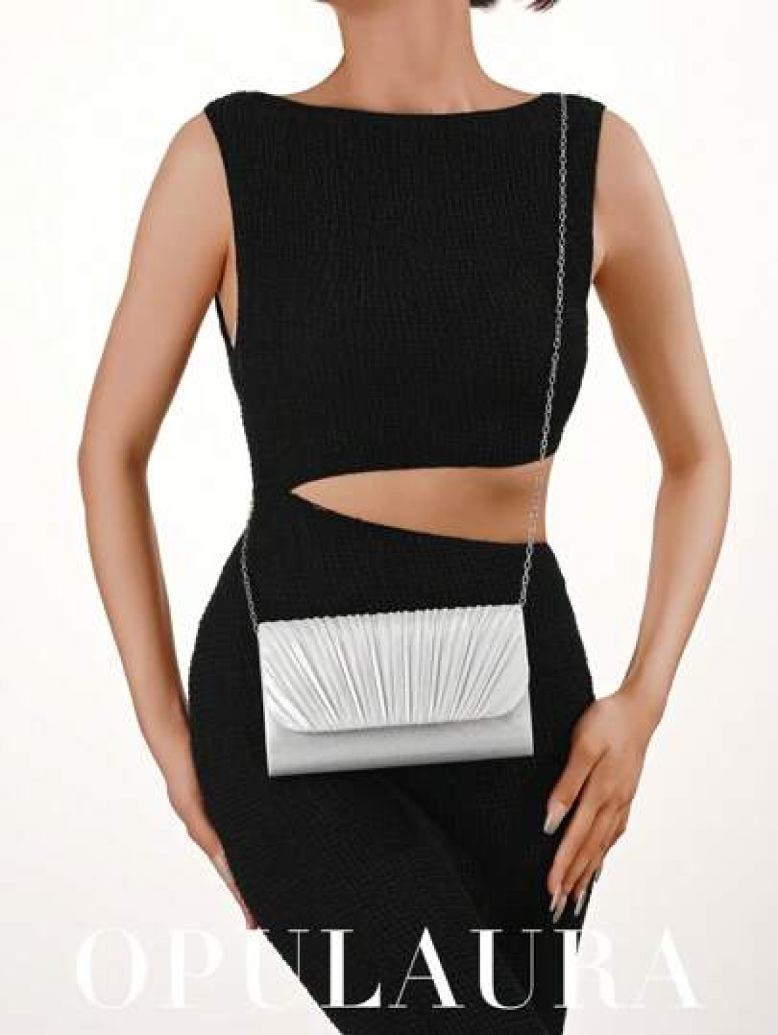 OpulAura Fashionable Shiny Patent Leather Flap Clutch Bag Luxurious High End Leather Evening Bag Metallic Leather Women Envelope Chain Shoulder Bag For Gala Party Birthday Prom Wedding