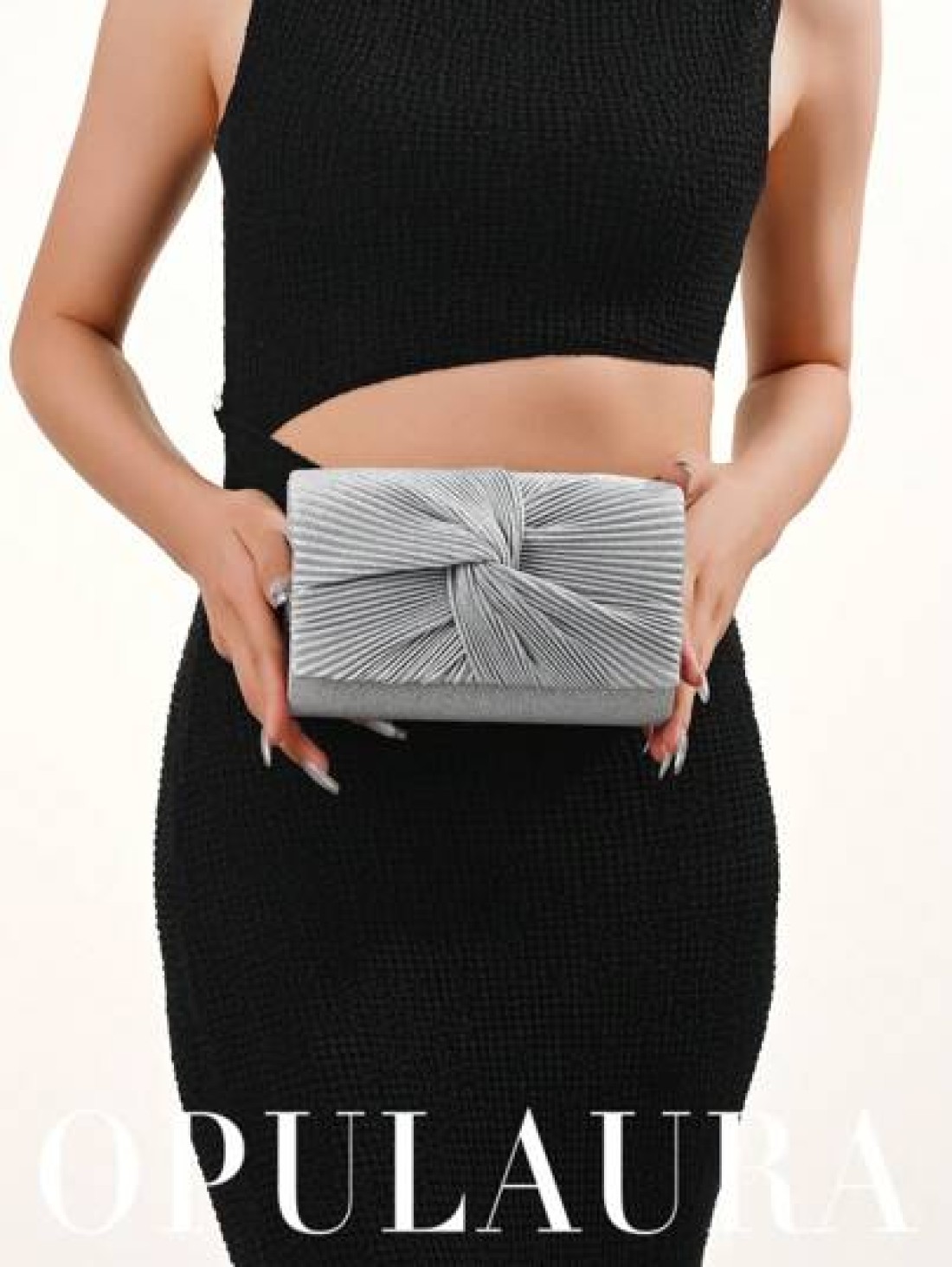 OpulAura Women s Fashion Glitter Flap Clutch Bag With Twist Design Luxury Evening Bag For Formal Wear Suitable For Balls Weddings Parties Birthdays Bridal Clutch Valentines Perfectly Matching With Pro