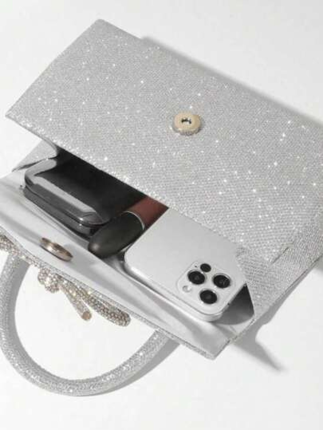 Glitter Bowkont Decorate Purse With Top Handle Evening Bag Black Crossbody Bags Wedding Party Shoulder Bag