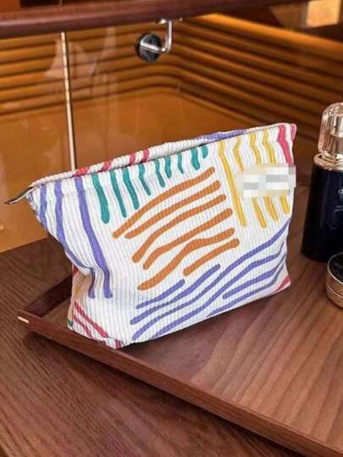 1 PC Cosmetic Bag Makeup Bag Toiletry Organizer Travel Case Organizer Storage Bag Flower Pattern Polyester Elegant Design Widely Used Mother s Day Ladies Women Teenagers Fashionable Stylish Portable L
