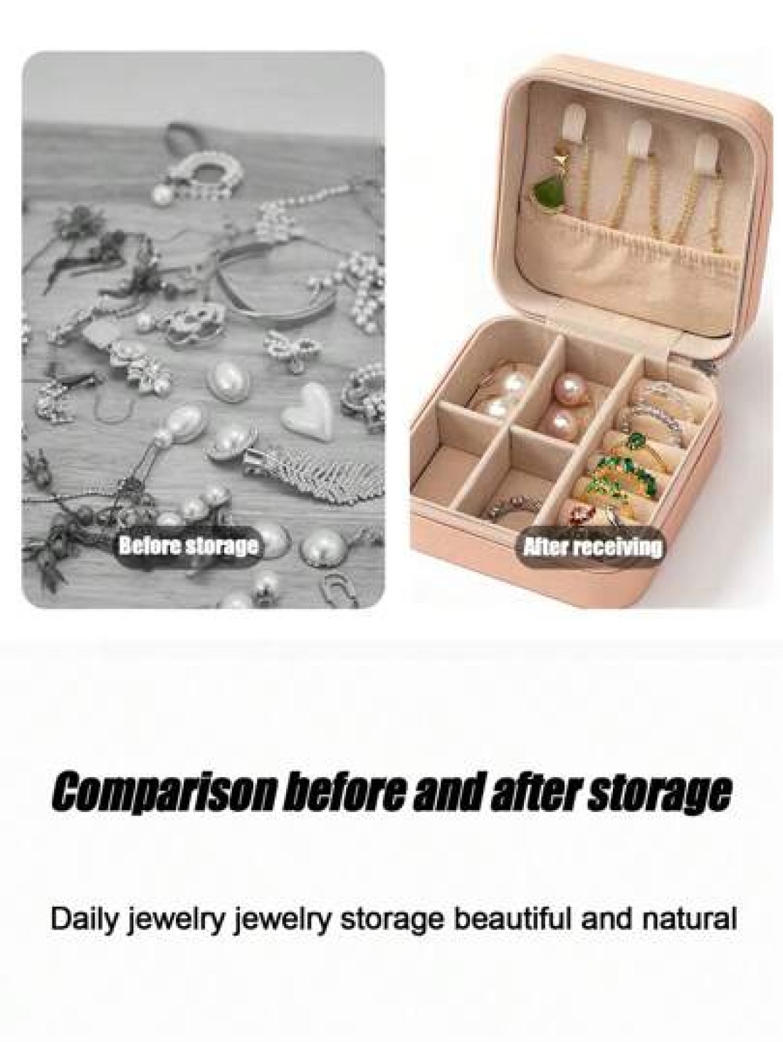 1pc Portable Minimalist Jewelry Box Multi Function Jewelry Storage Case Suitable For Storing Earrings Rings Necklaces Bracelets Gift For Valentine s Day Mother s Day Holiday Easter Wedding Travel Home