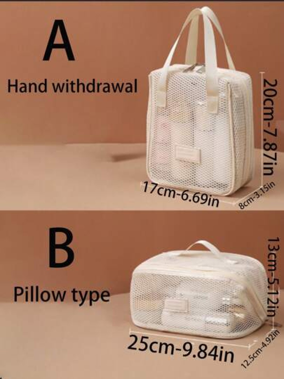1pc Portable Mesh Travel Toiletry Bag Large Capacity Makeup Organizer Pouch Multi Functional Cosmetic Bag With Handle Women Gift Girls Gift Birthday Gift Mother s Day Gift Can Store Lipstick Eyeshadow