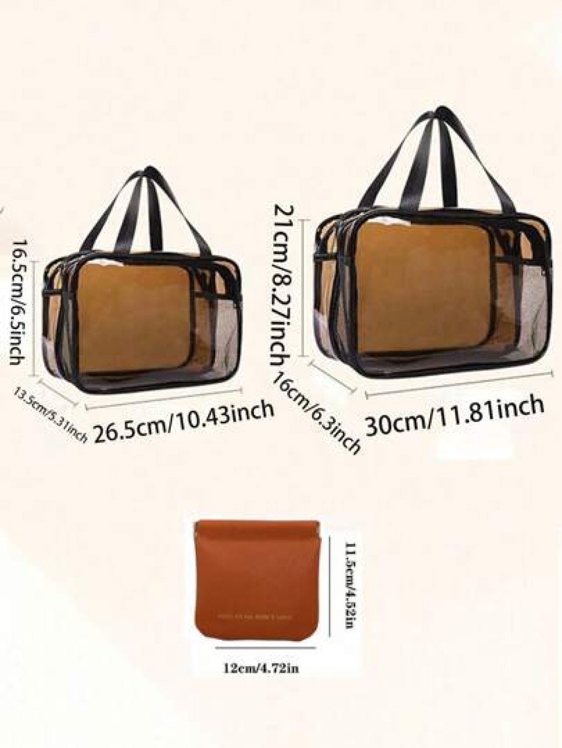 1pc Double Layer Clear Travel Toiletry Bag Large Capacity Handheld Makeup Organizer Pouch Zipper Mesh Pockets For Cosmetics Skincare Toiletries Jewelry And More Ideal Gift For Mother s Day Valentine s