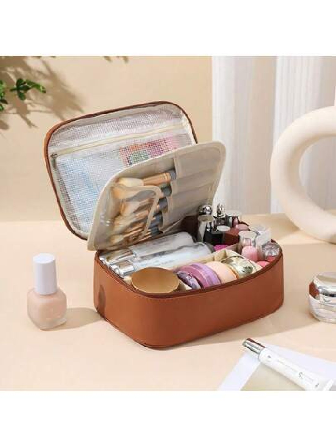 Multi Function Makeup Bag Large Capacity Cosmetic Organizer Travel Portable Handheld Waterproof Toiletry Bag Travel Essential Makeup Organizer