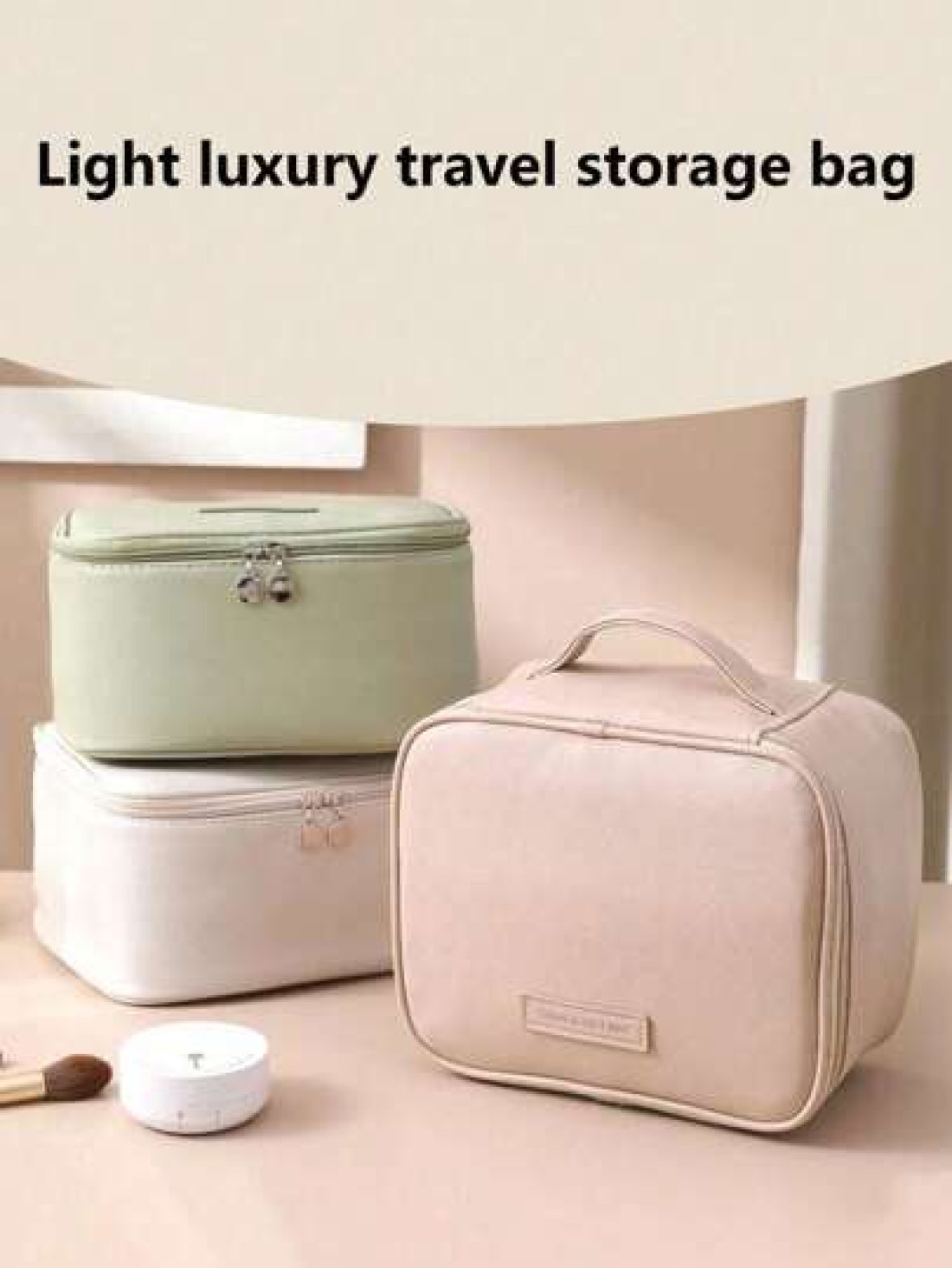 Portable Cosmetic Bag Toiletry Bag With Handle Pu Large Capacity Cosmetic Storage Bag Waterproof Travel Storage Bag Store Cosmetics And Travel Necessities Gift For Women