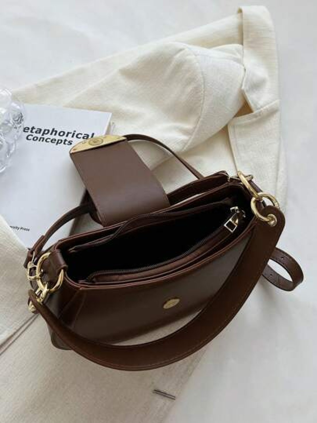 Women s Simple PU Handbag Shoulder Bag Crossbody Bag Clutch Bag Multifunctional Bag