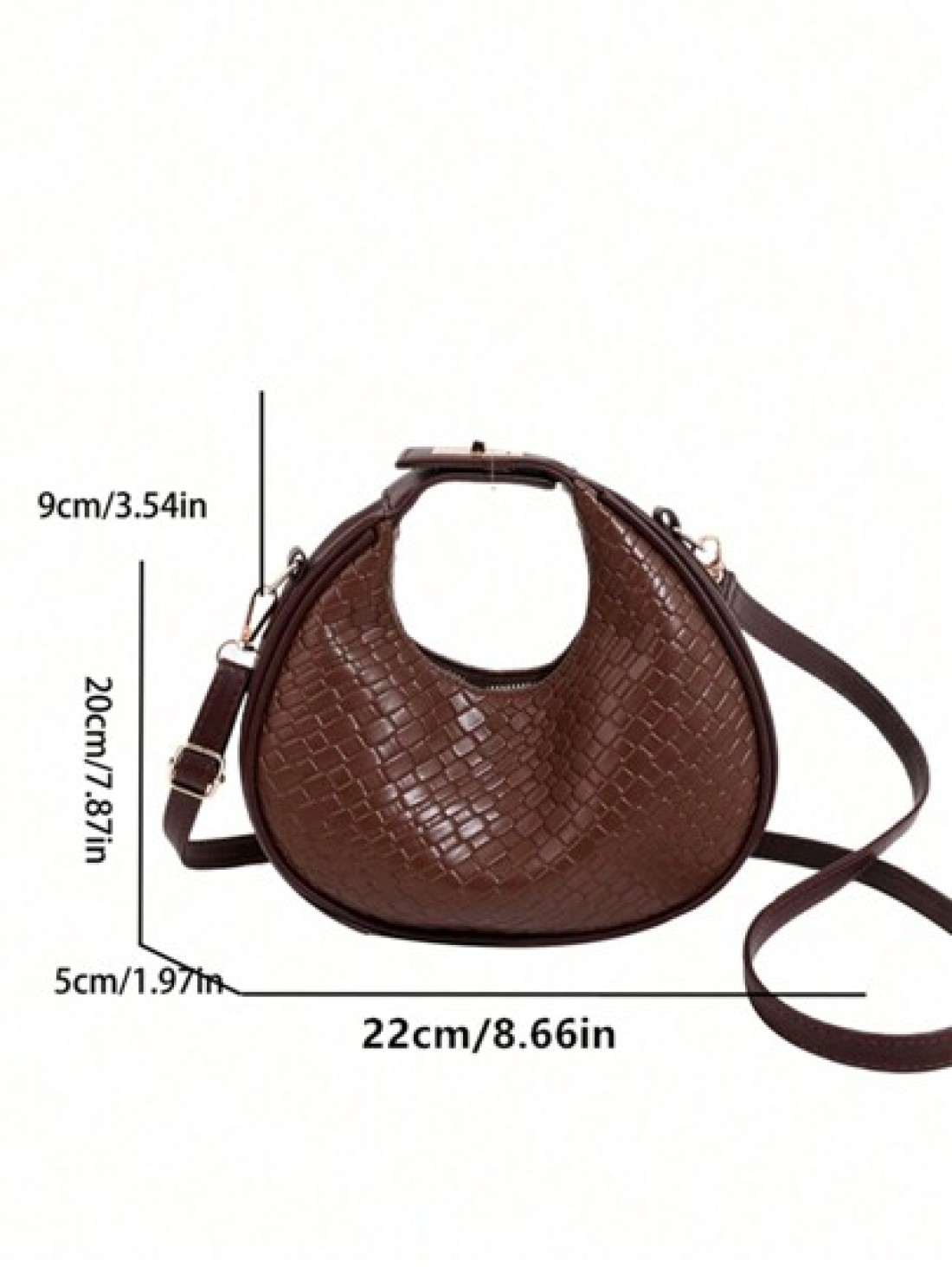 European American Fashion New Women Shoulder Bag Versatile PU Casual Handbag Elegant Shoulder Bag Personality Tote Bag Adjustable Strap Zipper Closure Can Hold Phone Simple Cosmetics Suitable For Ladi