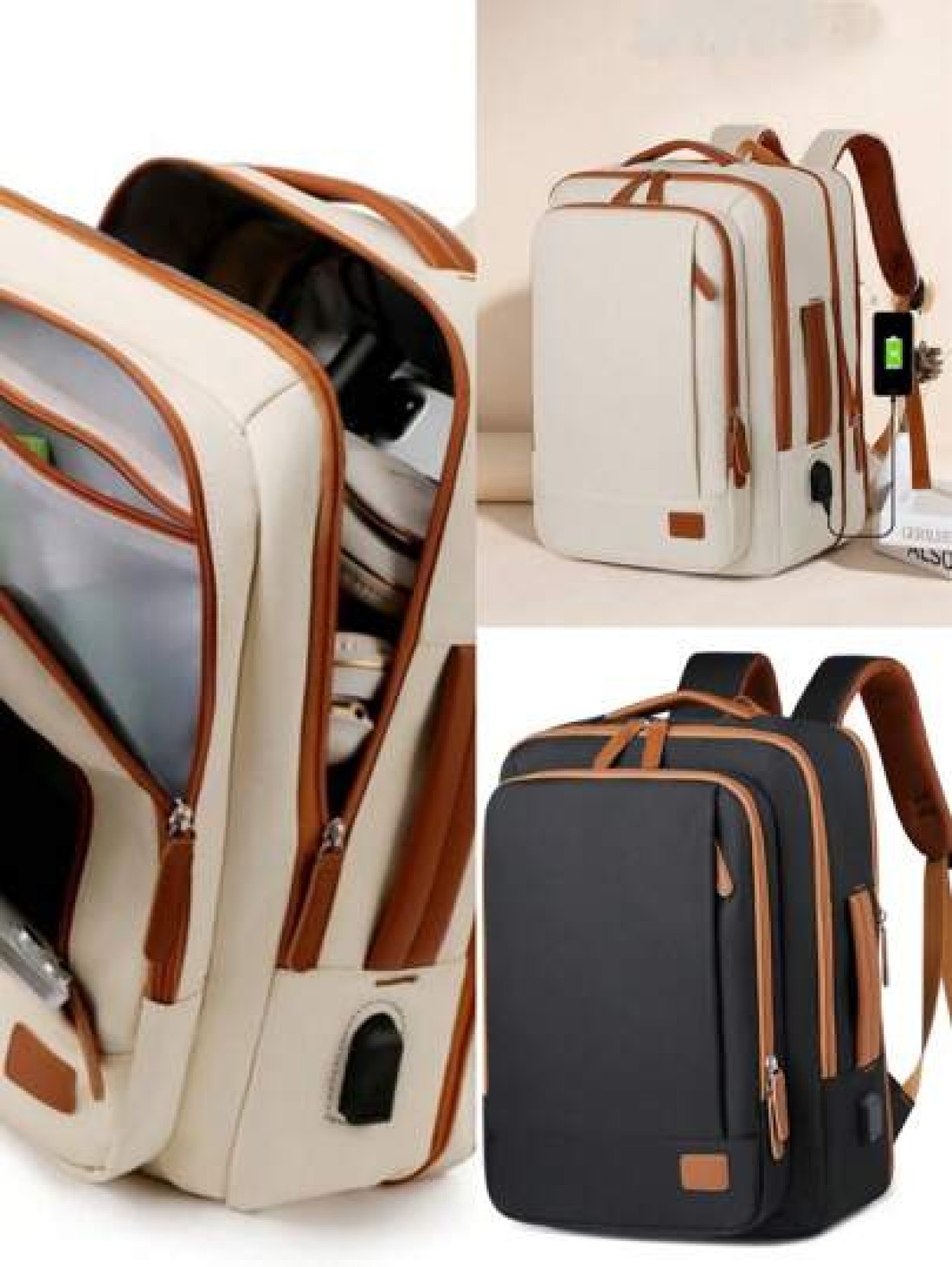 1pc Travel Backpack For Men Women 40L Flight Approved Carry On Backpack Large Expandable Luggage Backpack Bussiness Travel Backpack With USB Charging Port And Anti Theft Pocket 17 Inch Water Resistant