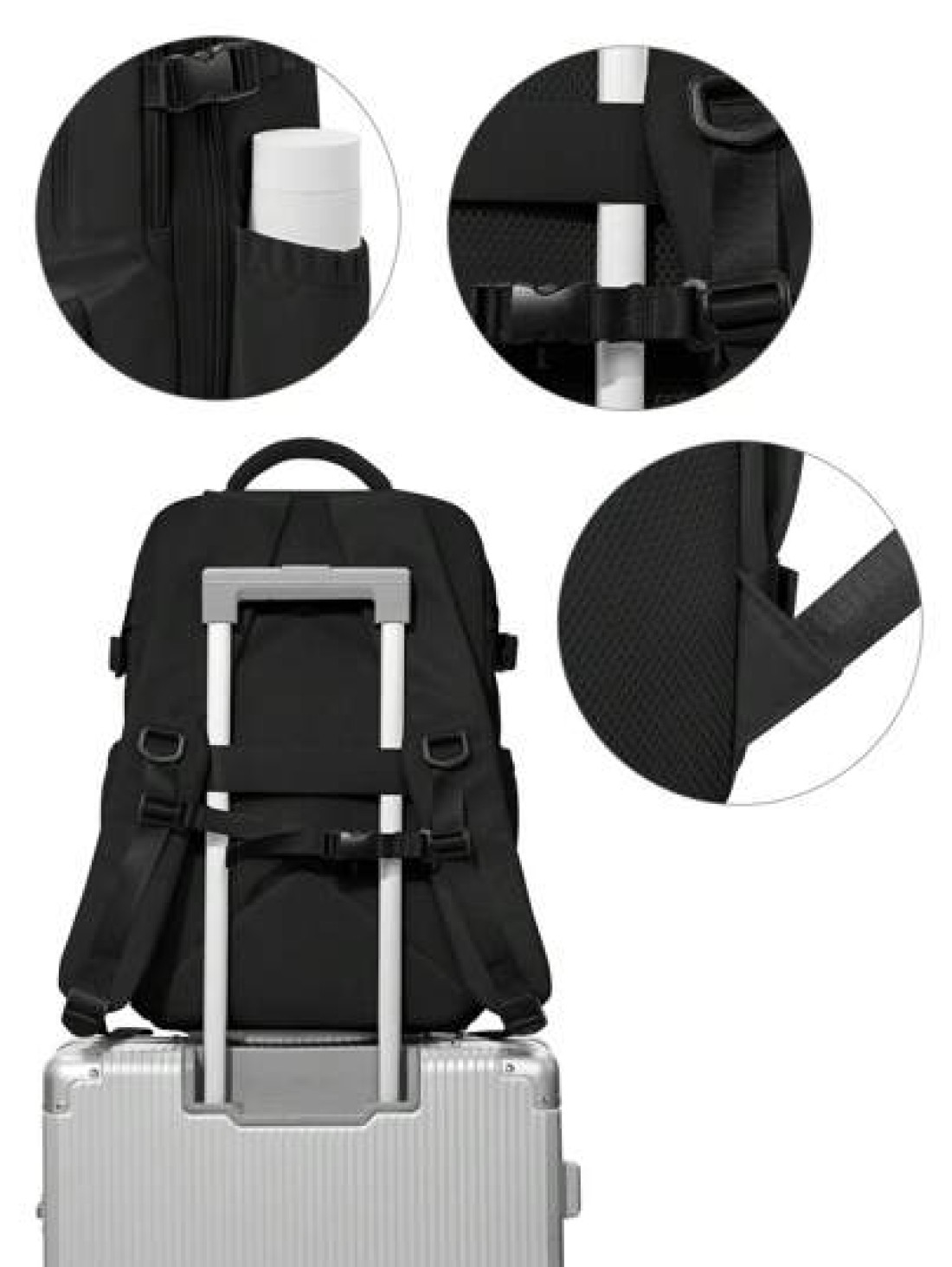 Lightweight Large Capacity Airline Approved Carry On Backpack Travel Backpack School Bag With Multi Compartments Functional Laptop Backpack Computer Bag With Luggage Strap Design And Laptop Compartmen