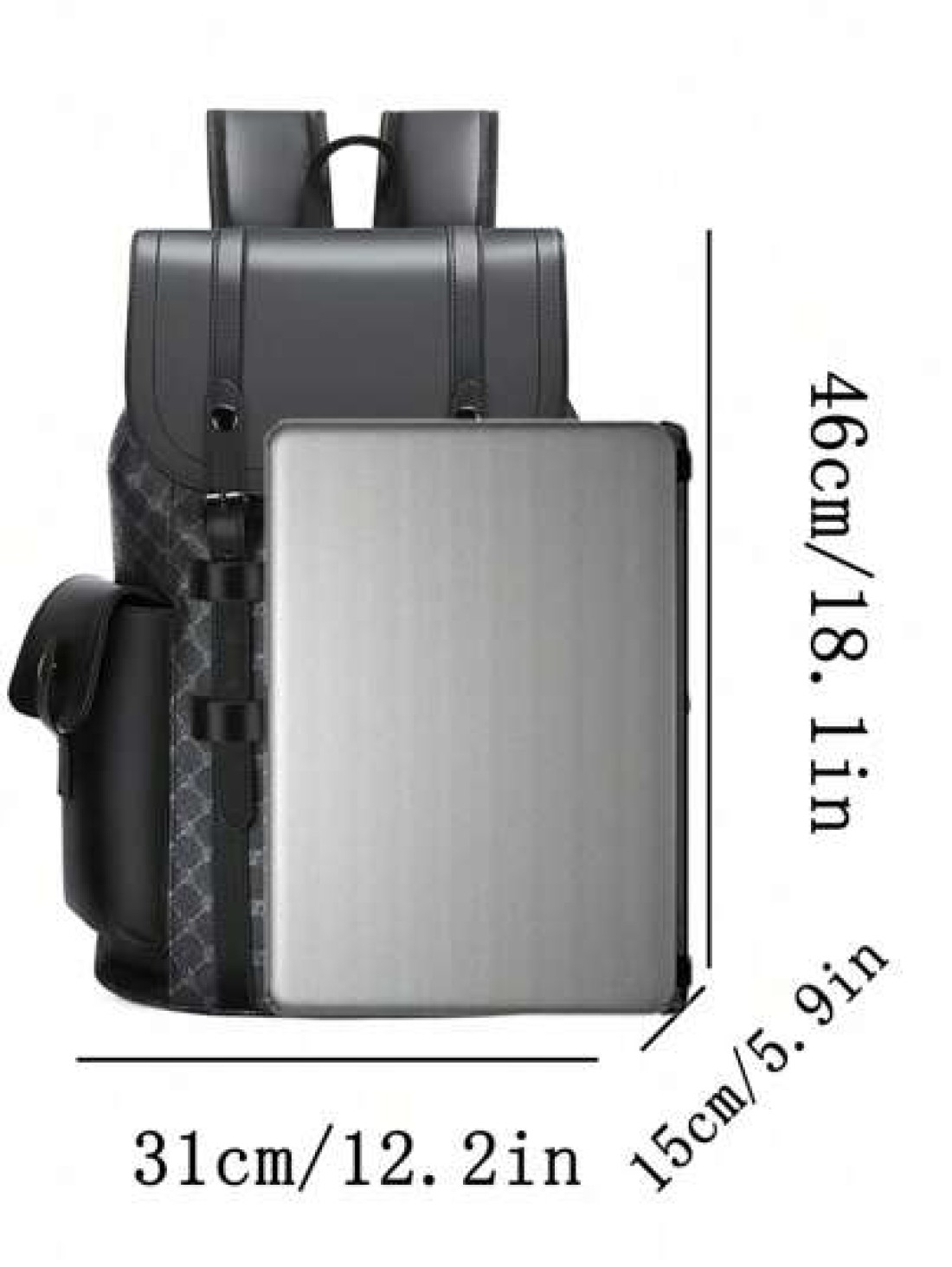 1pc 18 1in 12 2in 5 9in Fashion Men Functional Backpack Large Capacity Multipocket Backpack Scratch Wear Resistant Material Suitable For Travel Commuting Fits 15 6 Inch Laptop Adjustable Shoulder Stra