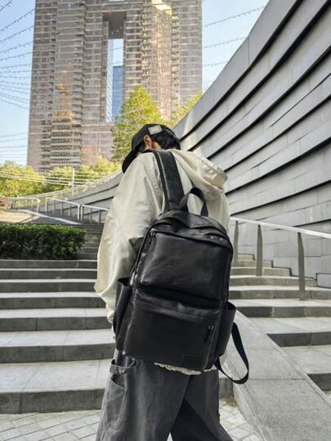 14 7inch Laptop Backpack Large Capacity Rucksack For School Teenagers Boys Men PU Leather Backpacks Male Schoolbag