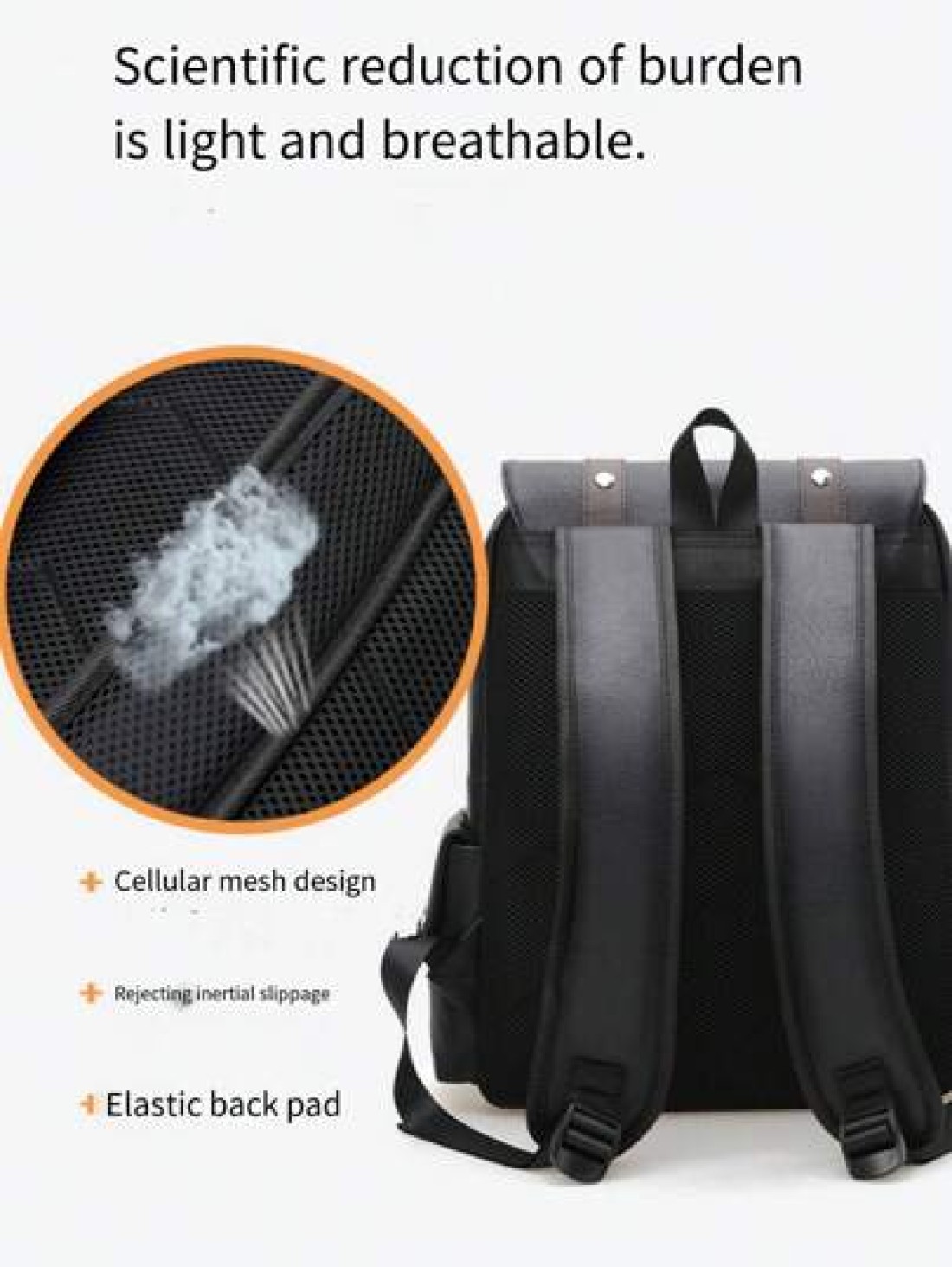 New Spring Summer Solid Color PU Material Fashion Stylish Men Backpack Business Casual Backpack Student Schoolbag Flap Style Large Capacity Multi Pocket Organizer Fits Books Documents Clothes Laptop U