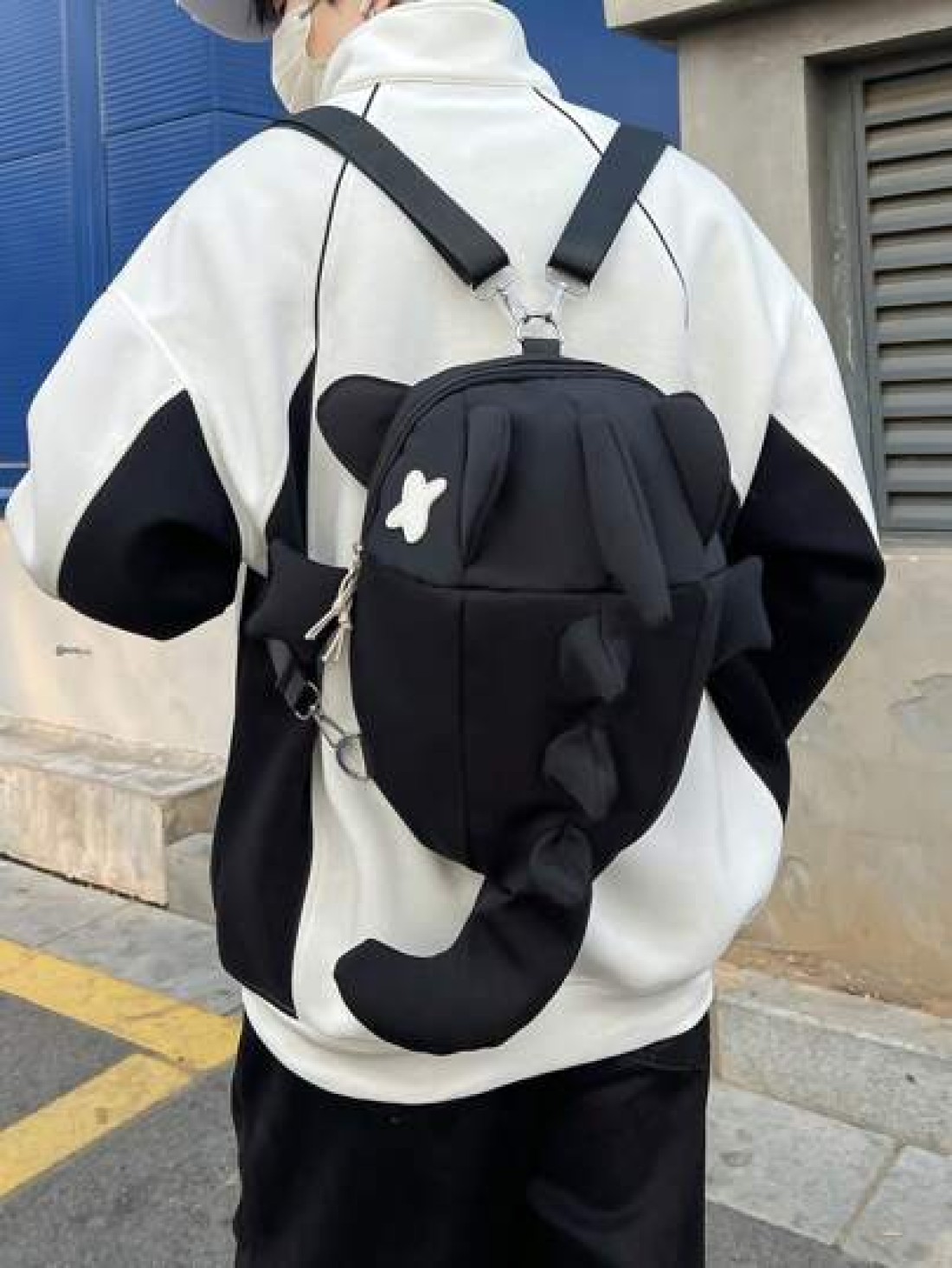 peach tree Shark Printed Backpack Stylish Simple Suitable For High School College Students Couples Commuting Travel Back To School Multi Pocket Lightweight Peach Tree Brand Ideal Gift For Men For Hall