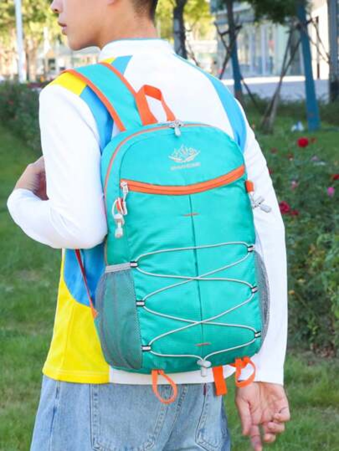 1 Pc Foldable Outdoor Adventure Backpack Minimalist Hiking Pack Large Capacity Gym Bag Multifunction Personality Casual Laptop Backpack Portable Fitness Training Bag With Multi Pockets Large Capacity
