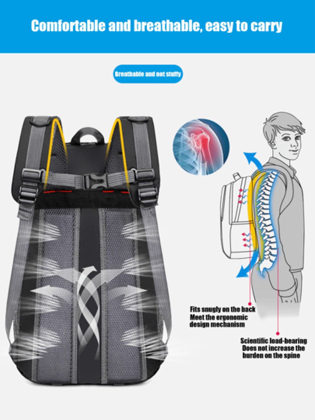 1 Piece Large Capacity Waterproof Fashion Outdoor Hiking Bag Travel Bag Backpack With Multiple Pockets And Compartments Student Backpack School Bag With Headphone Jack Sports School Bag Commute School