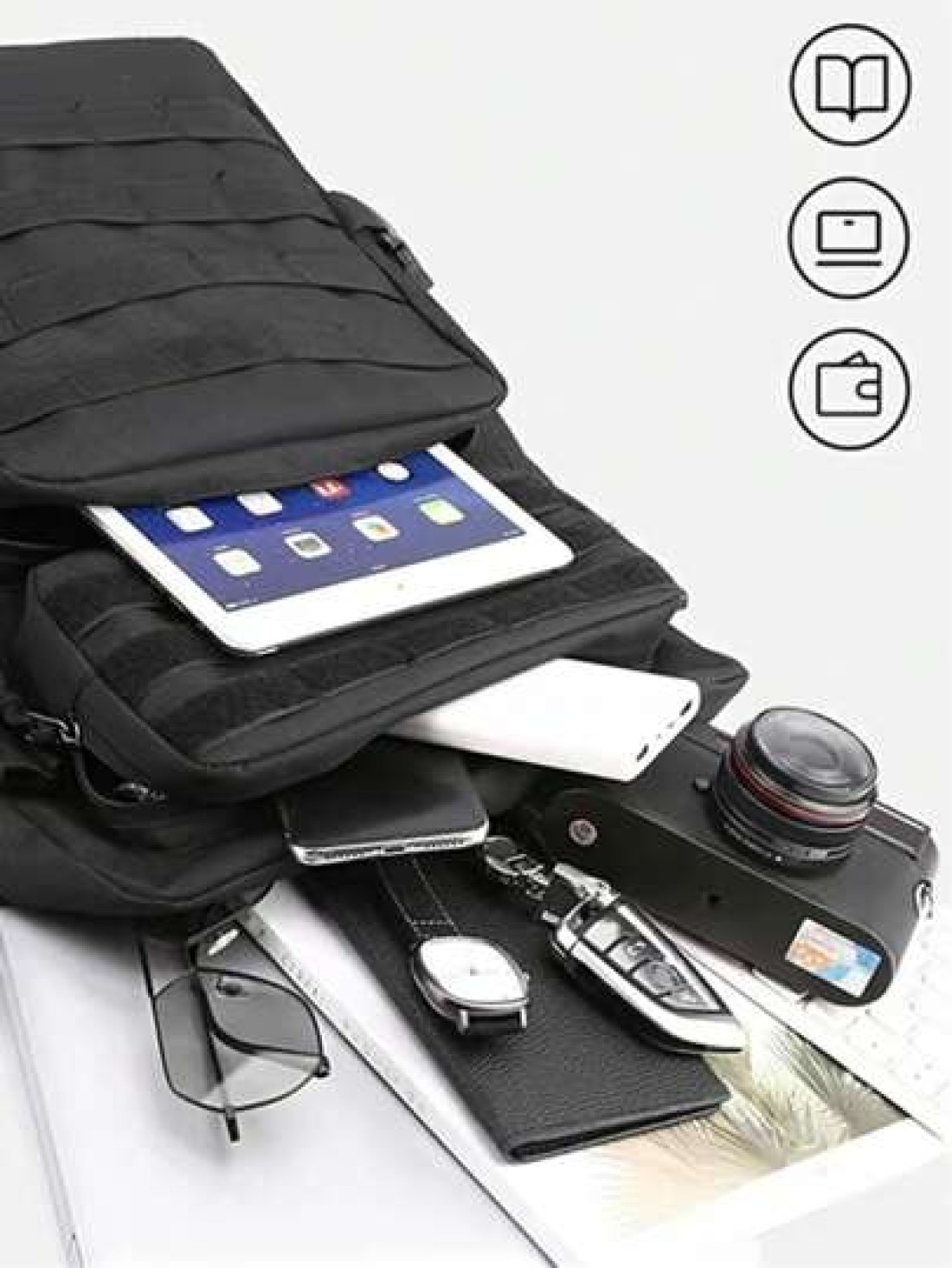 Outdoor Multi Pocket Backpack Men Purse Can Hold 15 6 Inch Computer Bag Lightweight School Bag Large Capacity Travel Bag Commuter Convenient Day Bag Multi Functional Book Bag For Students Junior High
