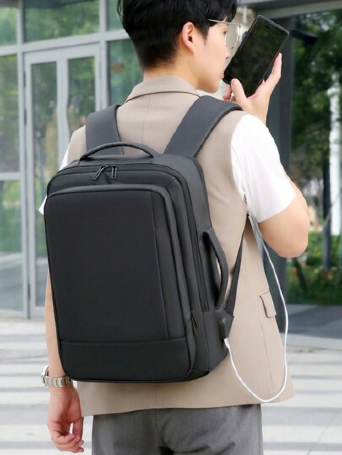 Simple Business Style Solid Color High End Texture Bag And Winter New Fashion Handbag Casual Versatile Shoulder Bag Commuting Travel Travel Large Capacity Backpack Cabin Bag Summer School Bag Christma