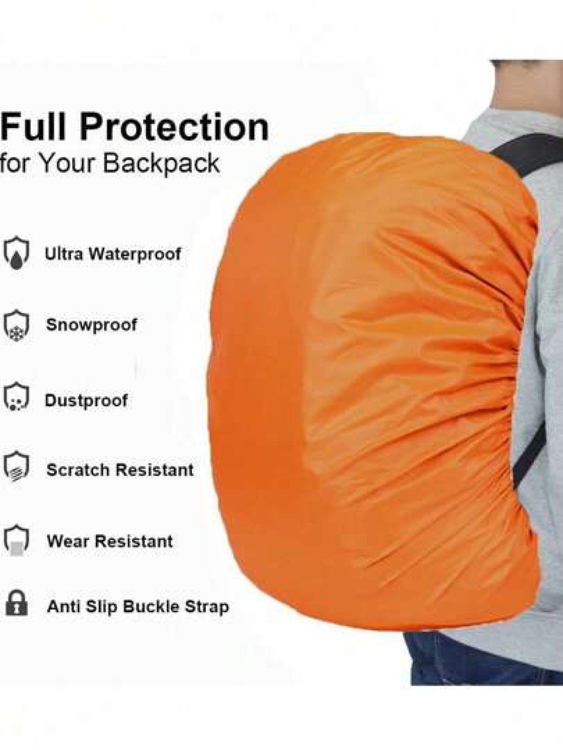 Waterproof Backpack Rain Wear Resisting And Durable Cover For Outdoor Travel And Sports 35L Dustproof And Portable Easy To Fold For Outdoor Camping Hiking Travel And Outdoor Activities Perfect Gift Fo