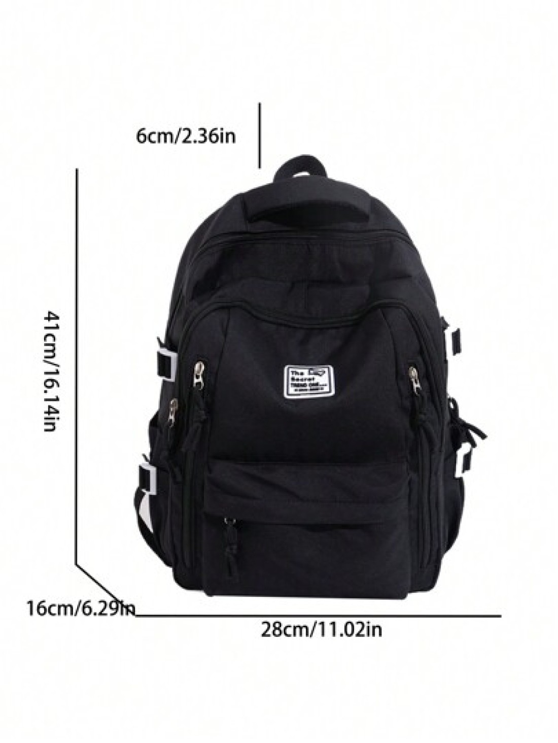 15 6Inch Large Capacity Water Proof Foldable Dirty Resistant Letter Patch Decor Laptop Backpack Medium Black Schoolbag For Travel College School Casual Backpack Thanksgiving Purse Computer Black Bag H