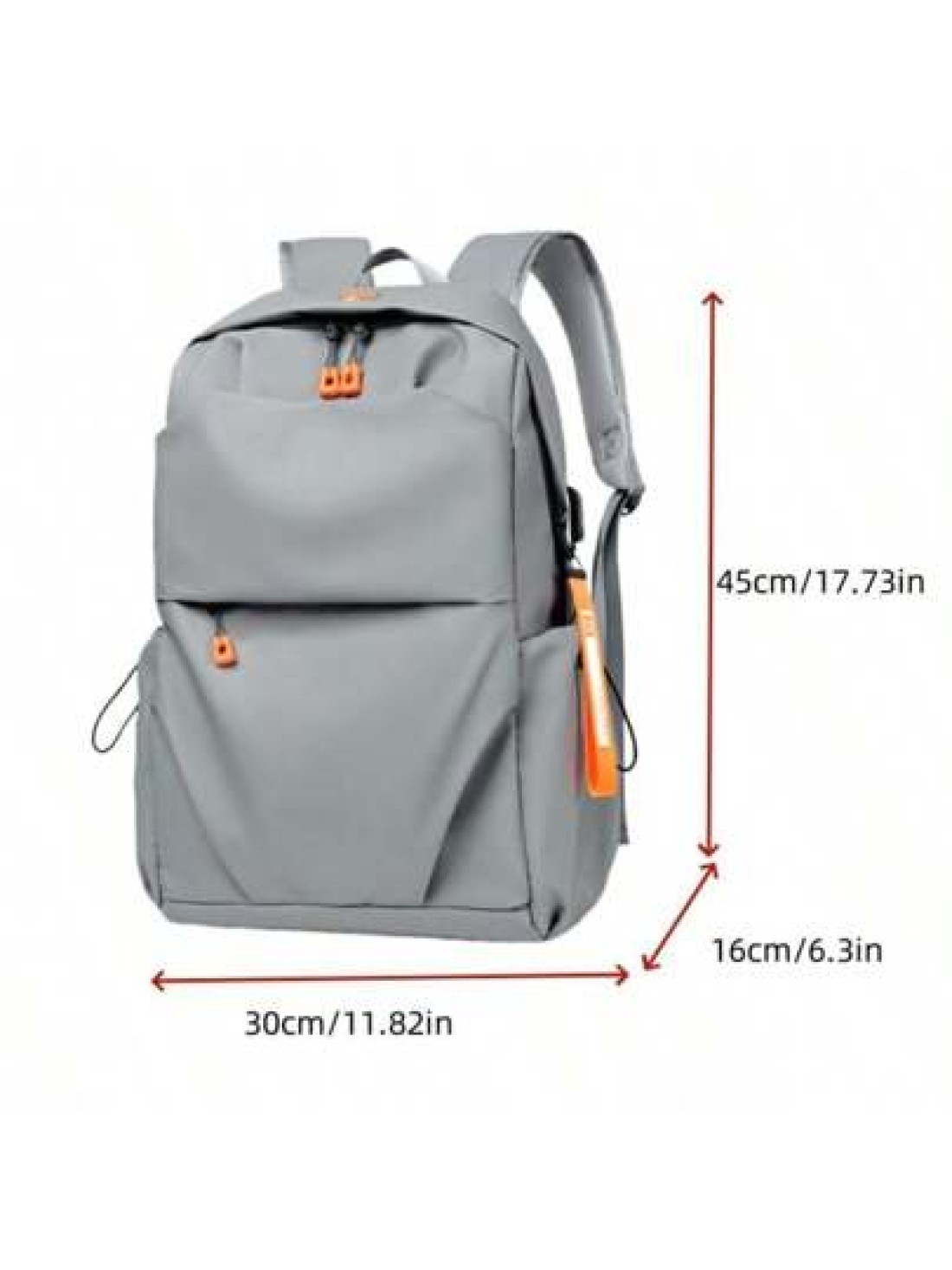 1pc Grey Oxford Cloth Large Capacity Backpack Men s Commuter Laptop Bag Business Casual College Student Backpack Waterproof Travel Bag With USB Charging Port Headphone Hole Multi Pocket Design To Fit