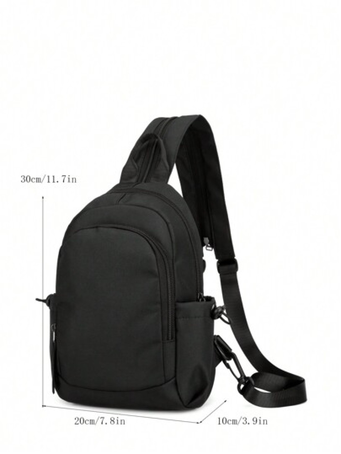 1pc Men s Functional Backpack With Double Shoulder Straps Black Solid Color Made Of Polyester Fiber Simple Fashionable Creative With Zipper Suitable For School Travel Thanksgiving Purse Holiday Comput