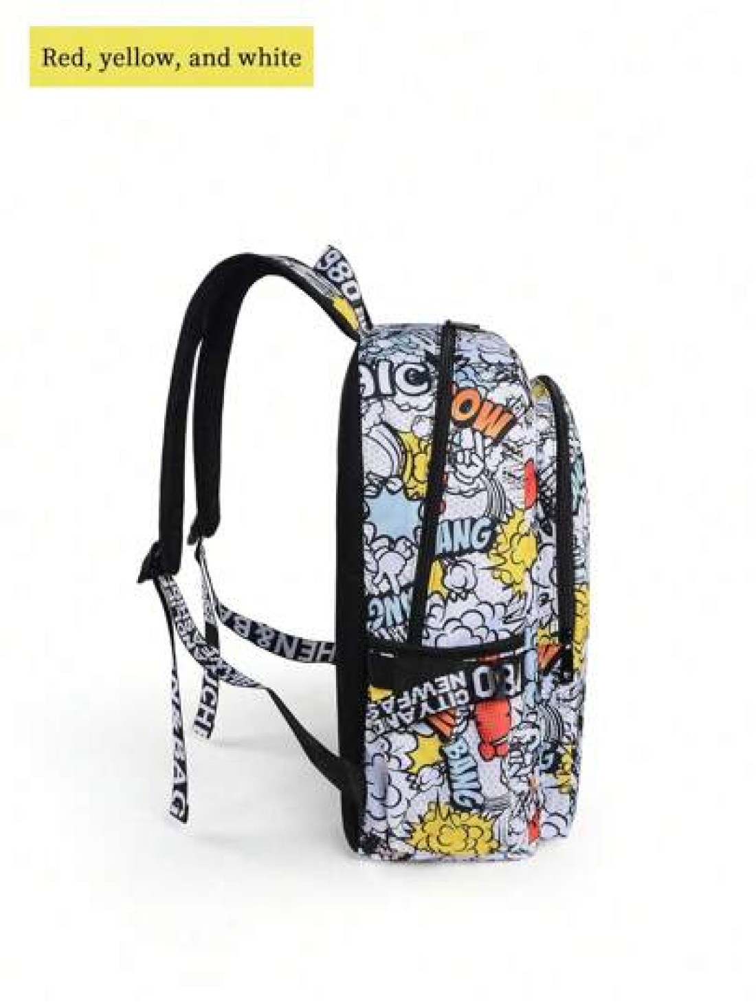 Unisex Fashion Shark Mouth Print Backpack Shoulder Bag Contrast Blue Lightning Graphic School Laptop Bag With Adjustable Strap Random All Over Printed
