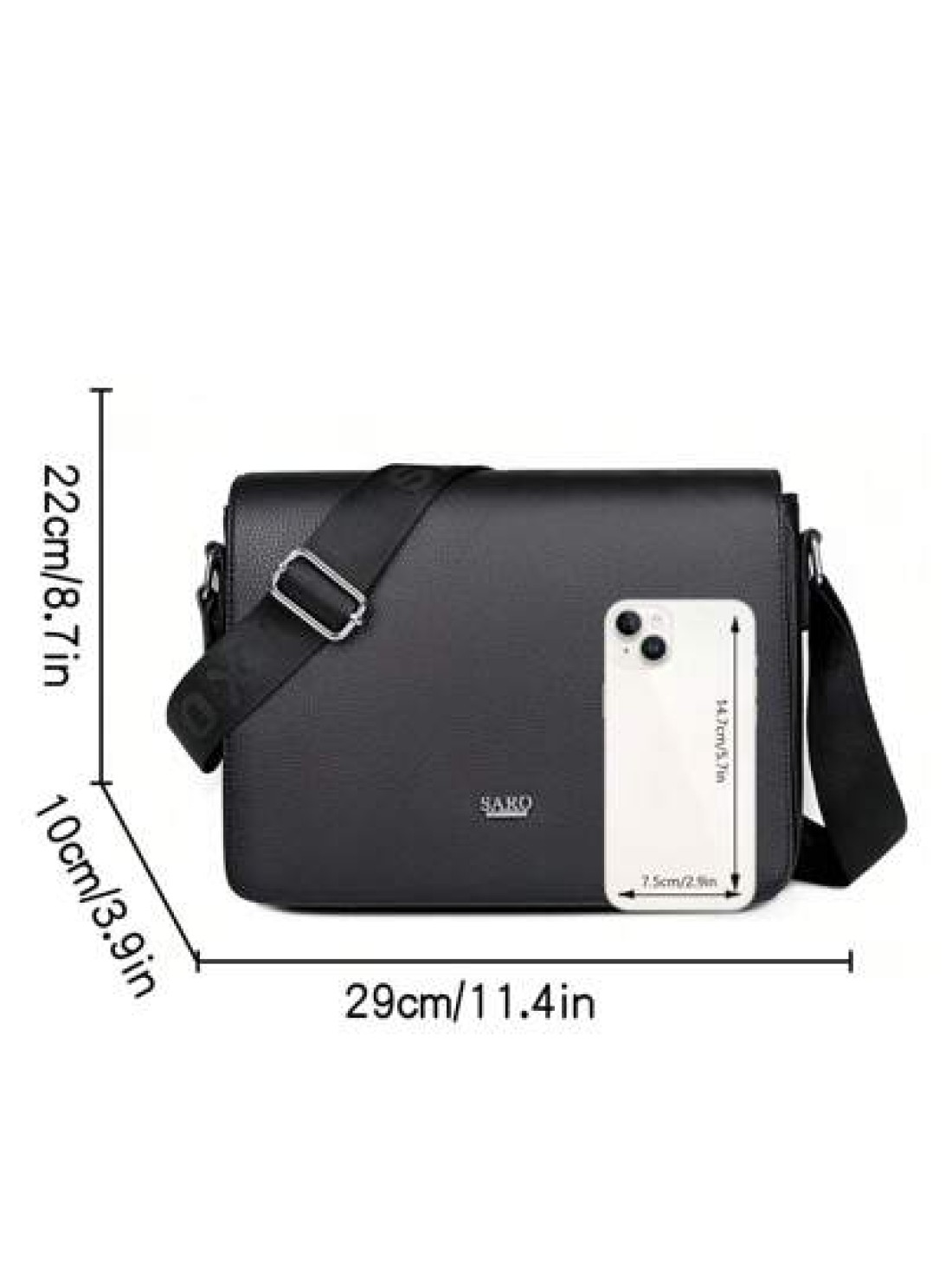 saroxi Casual Messenger Bag For Men Multi Functional Large Capacity Adjustable Strap Travel Hiking Applicable Solid Color Simple Fashion Essential For Young Men Students Fall Christmas Winter Gifts Go
