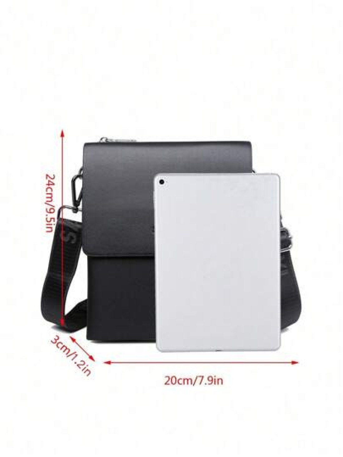 saroxi 1pc Fashion New Men Shoulder Bag Crossbody Bag Multi Layer Slim High End Black Outdoor Men s Sling Bag Male Side Pocket Square Pack Multifunctional Scratch Resistant Suitable For Commuting PU L