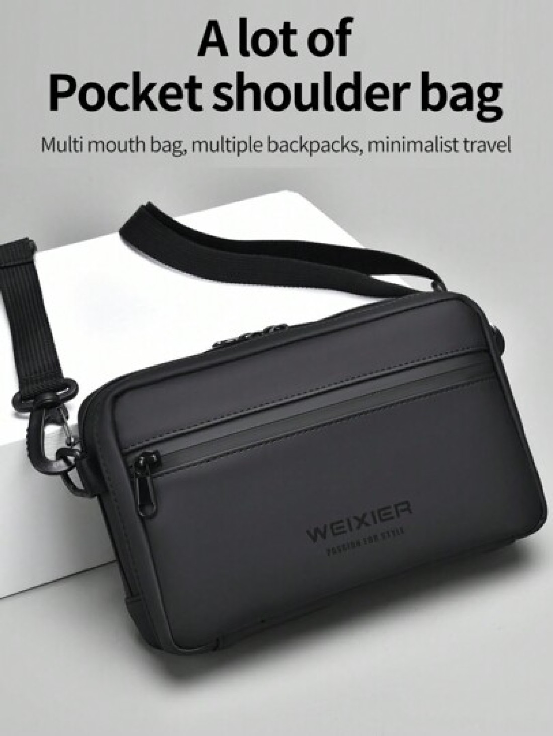 1pc Crossbody Bag Shoulder Bag Waist Bag Handbag Sports Bag Wallet Card Holder Fabric Multiple Compartments Pockets Adjustable Shoulder Strap Hiking Christmas Winter Gifts Hip Bag Tote Bag Black Bag H