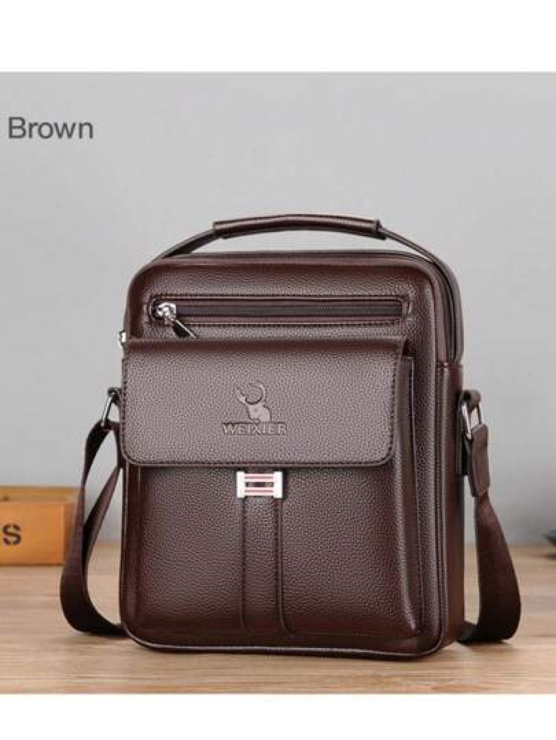 1pc Men s Shoulder Crossbody Waist Hand Chest Bag PU Water Proof Wear Resistant Material With Large Capacity Pockets Adjustable Strap Convenient And Portable New Fashionable Business Bag Ideal Gift Si