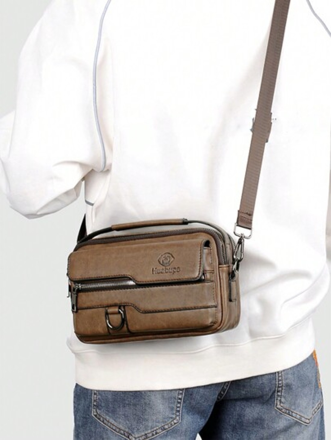 gorchis New Style Crossbody Bag Pu Leather Multi Pocket Shoulder Bag Multifunctional Handbag Sling Bag Square Bag For Holiday Travel Essentials Commute Business Casual Outdoor Ideal Simpler Classic Sa