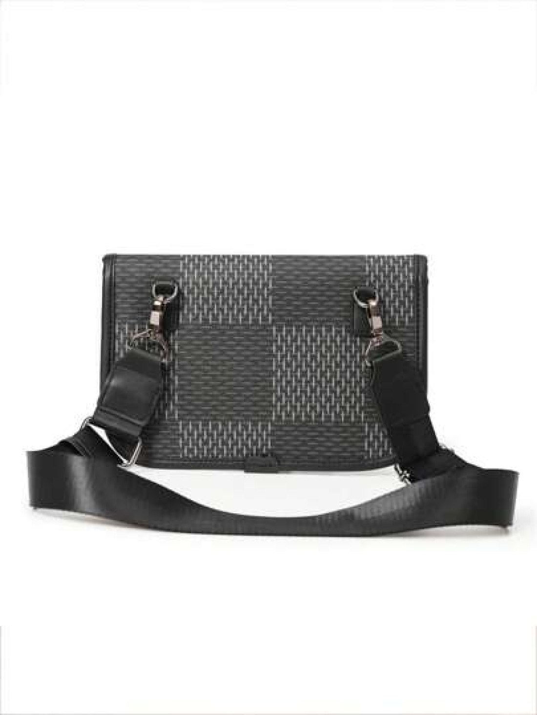 New Men s Flip Cover Mailman Bag Large Capacity Fashionable Checkered Embossed Small Chest Bag Versatile Outdoor Men s Crossbody Bag PU Waterproof Small Square Bag Men s Shoulder Bag Wear Resistant Co