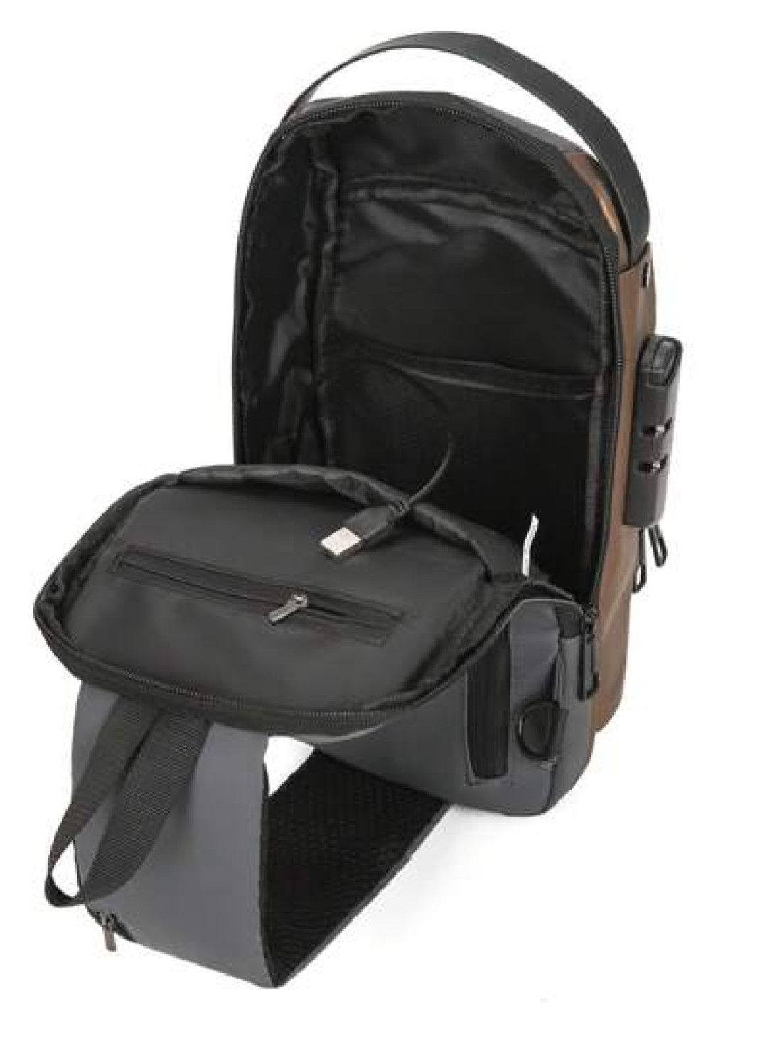 New Motorcycle Bag With Password Lock Anti Theft Crossbody Bag Men Sports Outdoor USB Interface Chest Bag Sling Bag