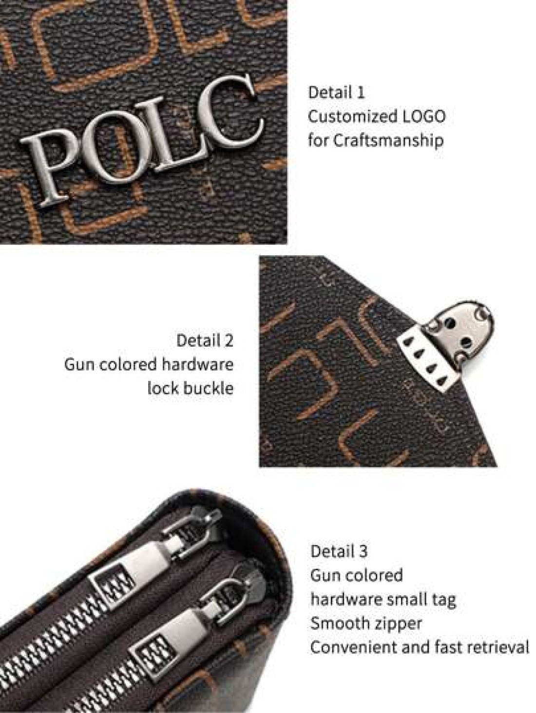 POLC Business Floral Print Men s Messenger Bag For Commuting Fashion Letter Flap Small Card Holder Phone Pouch PU Leather Large Capacity One Shoulder Bag Hanging Bag Small Square Bag Double Zipper Pho