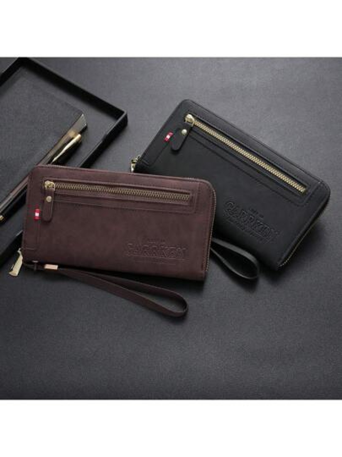 CarrKen 1pc Men s Essential Casual Zipper Handbag Large Capacity Phone Wallet With Multiple Pockets Card Slots Gift For Boyfriend Father Son