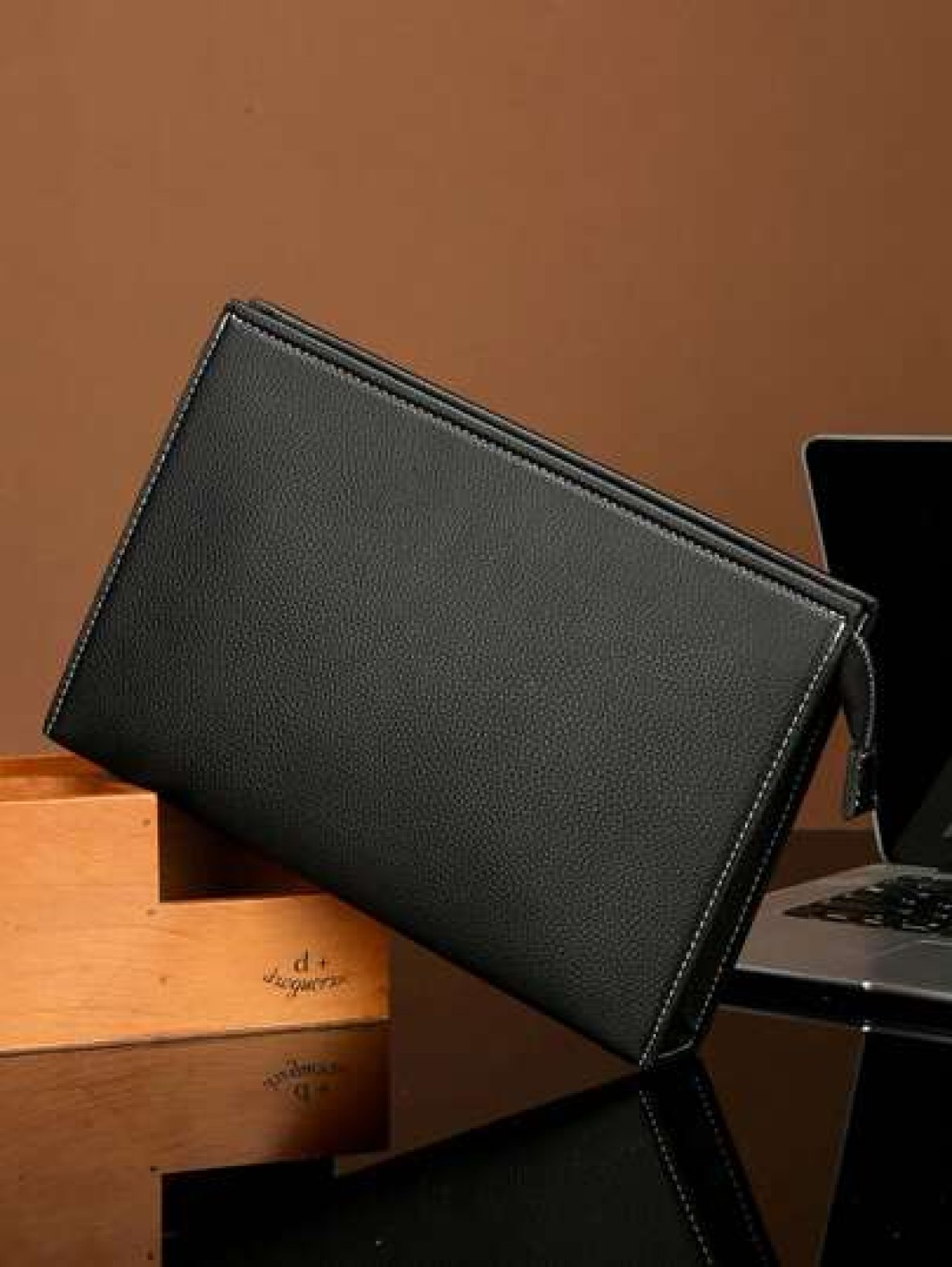 gorchis New Style Men s Clutch Bag Black Toiletry Bag Large Capacity Business Hand Carry Bag Simple Versatile PU Leather Underarm Envelope Bag With Multi Card Slots Fashion Man Bag
