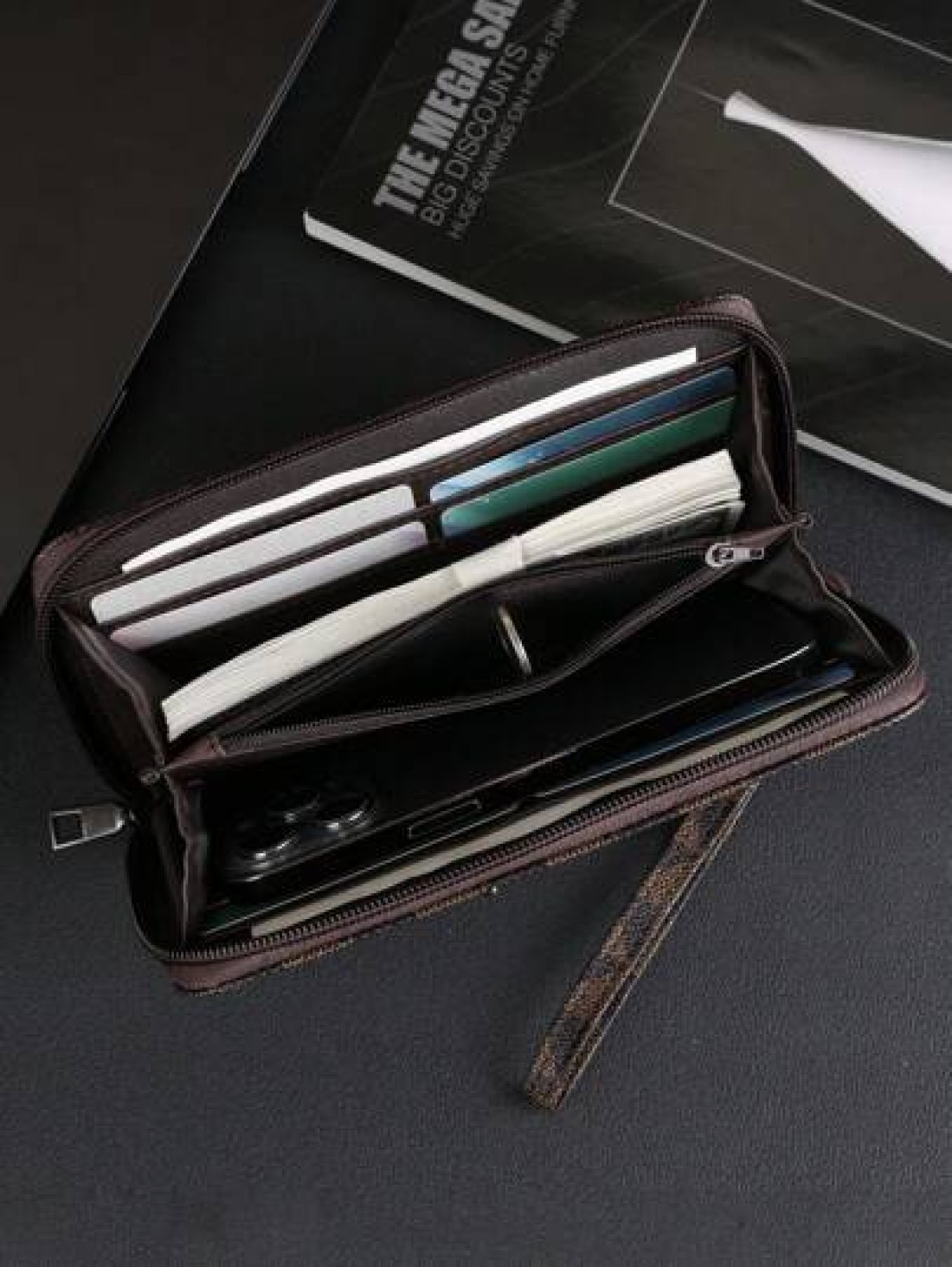 HOVI S Fashionable Minimalist Business Men s Clutch Handbag Large Capacity Multi Card Slots Portable Wrist Bag Great Gift For Men On Holidays Or Anniversary Luxury Bags