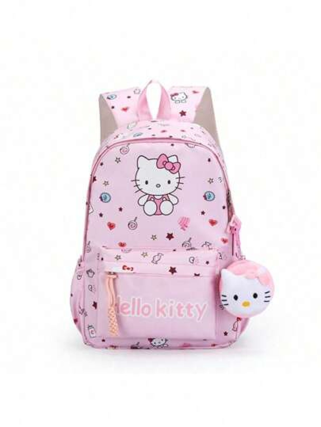 Sanrio 1 حقيبة ظهر، حقيبة مدرسية أنيقة كاواييي، حقيبة ظهر ملونة للبنات، حقيبة نهارية قابلة للطي ذات سعة كبيرة