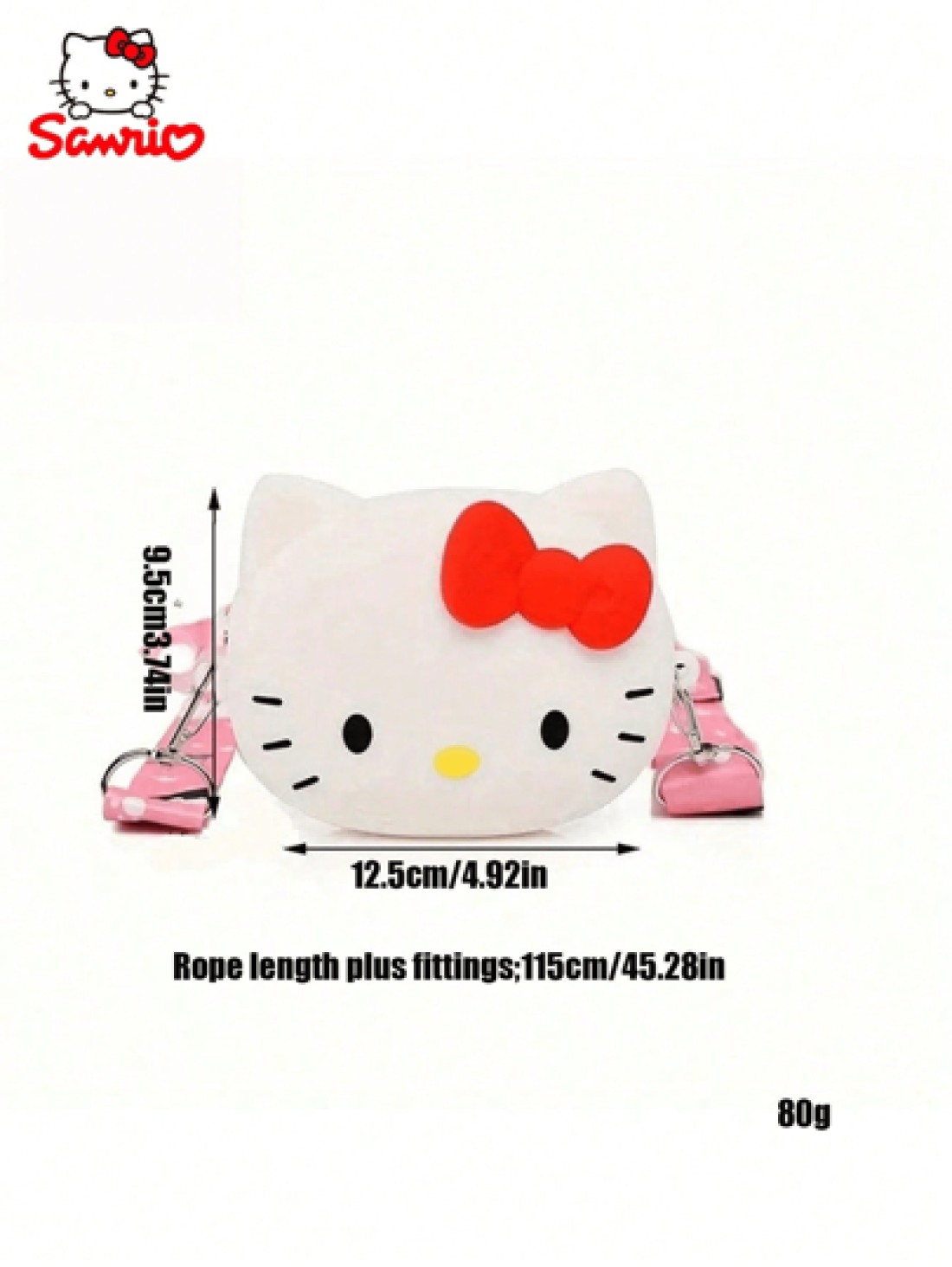 Sanrio حقيبة عبر الجسم بنمط كارتوني كيتي مرحبا قابلة للاستخدام كحقيبة كتف هدية للفتاة