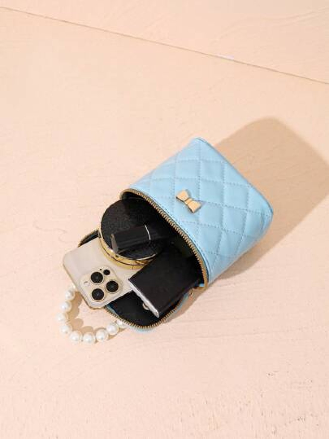 Faux Pearl Handbag Quilted Embroidered Shoulder Bag Crossbody Bag Butterfly Hardware Decor Coin Purse Suitable For Daily Use Party Gift Giving In Small Large Sizes