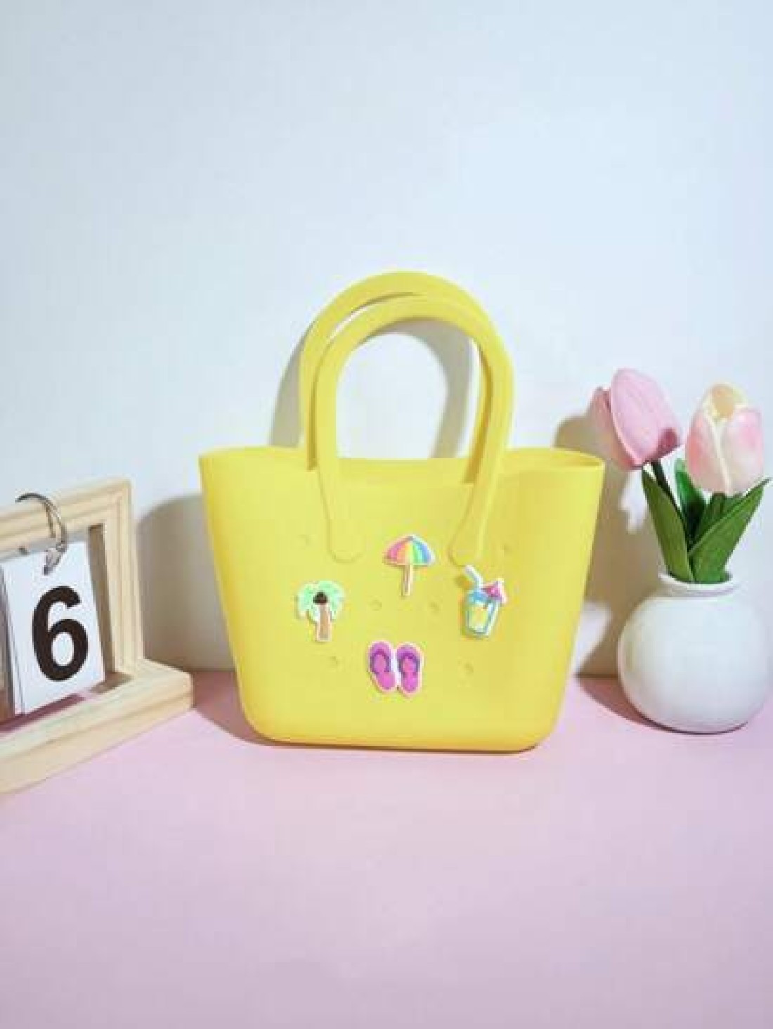 1pc Silicone Hollow Tote Bag For DIY Parent Child Storage Beach Use Suitable For Carrying Phone Messenger Bag Maternity Bag