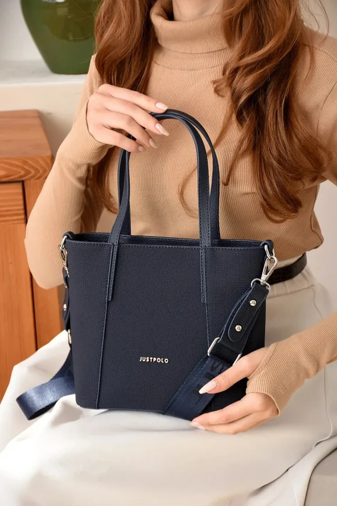 Just Polo Women's Large Size Hand and Shoulder Bag