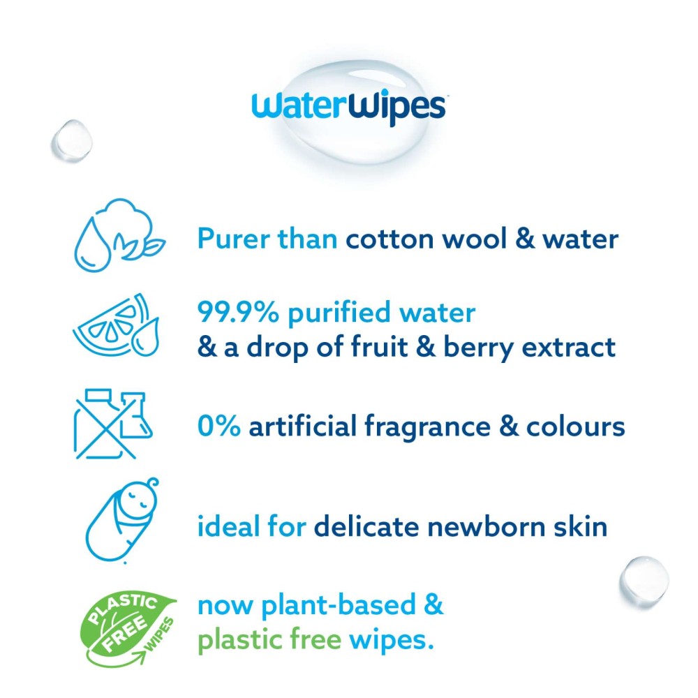 WaterWipes Plastic Free Textured Clean Toddler &amp; Baby Wipes 240 Wet Wipes (4 Packs)