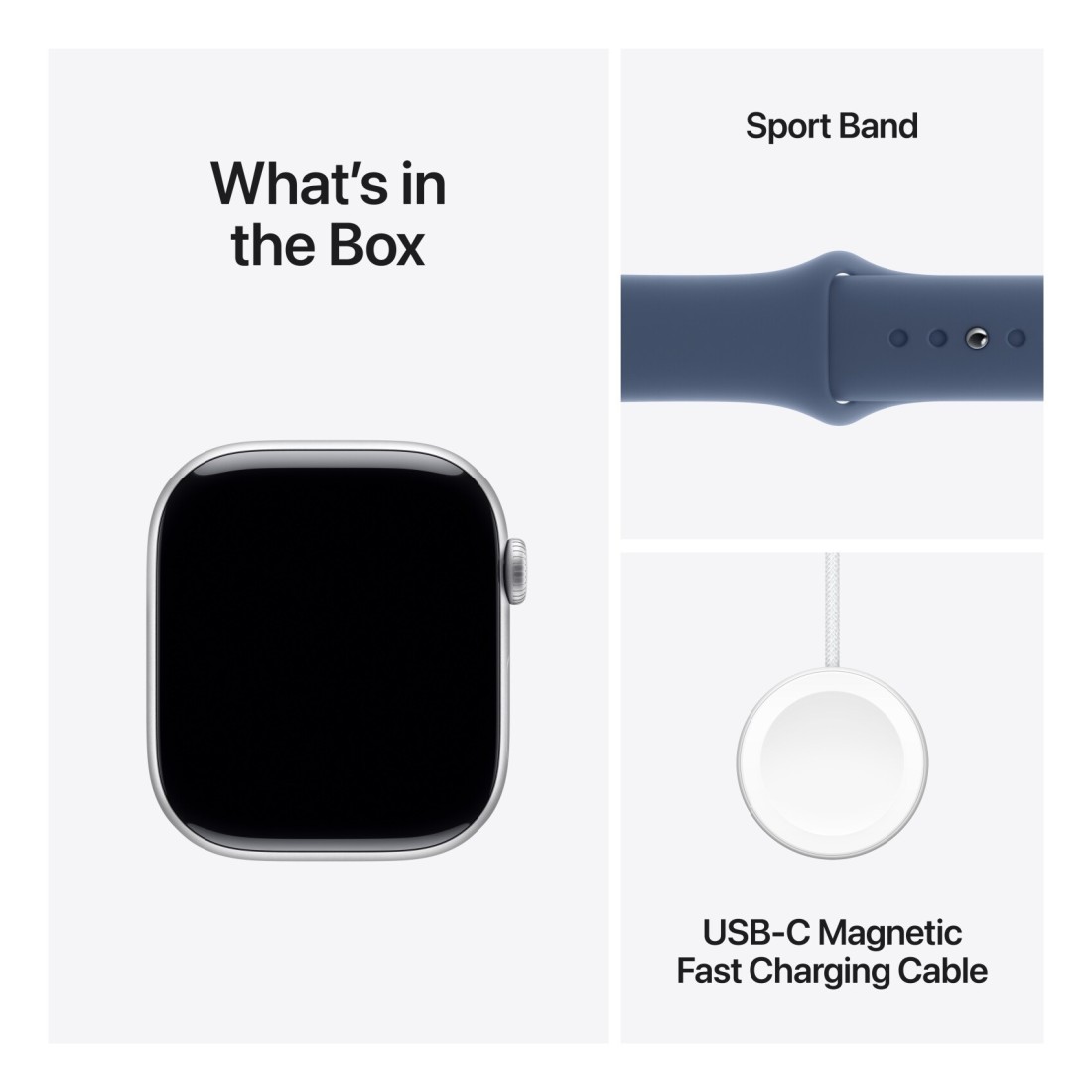 Apple Watch Series 10 GPS 42mm Silver Aluminum Case With Denim Sport Band - Medium / Large
