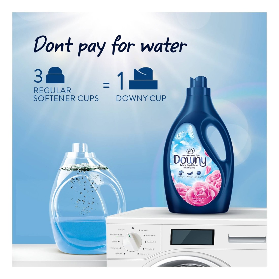 Downy All-in-One Fabric Conditioner Concentrate Rose Garden 2L Pack of 2